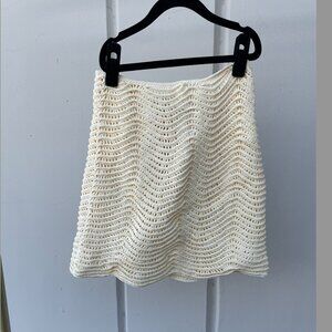 Cleonie Swim swimsuit cover up crochet skirt in size xs ivory NWT